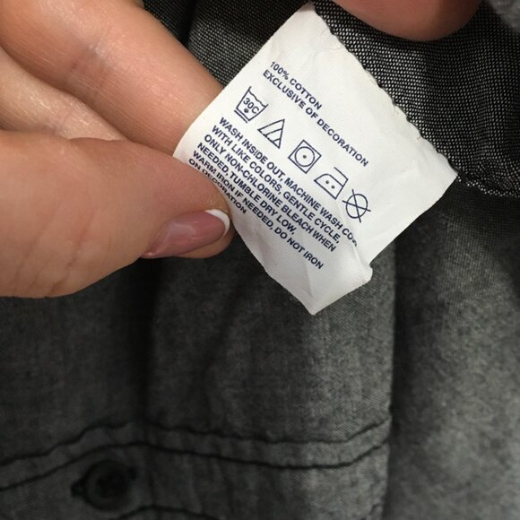 Authentic Icon Shirt Men XL Button Front Gray Flag Patriotic Long Sleeve USA - Picture 4 of 5